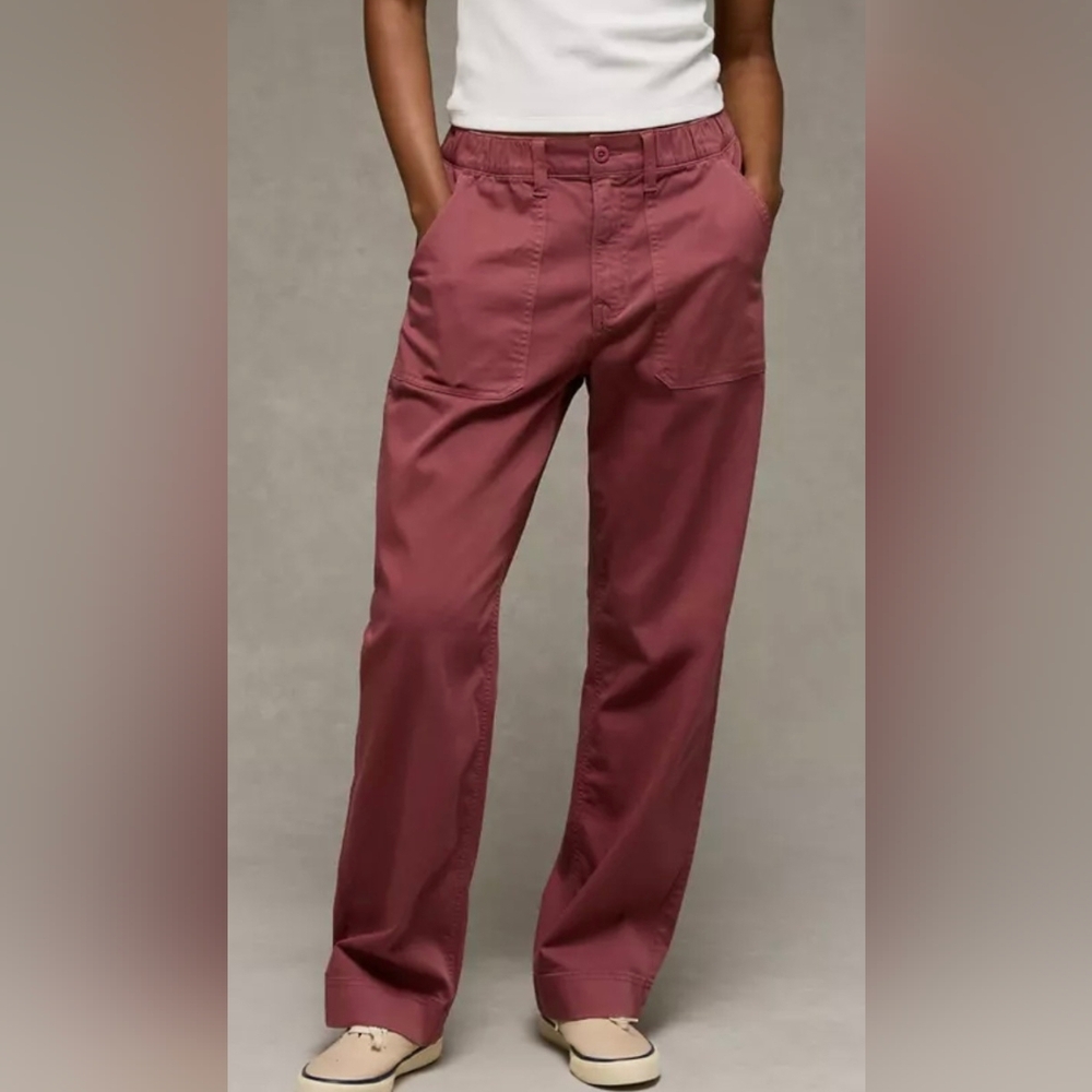 NWT AE Stretch Low-Rise Baggy Utility Pant Mauve Medium